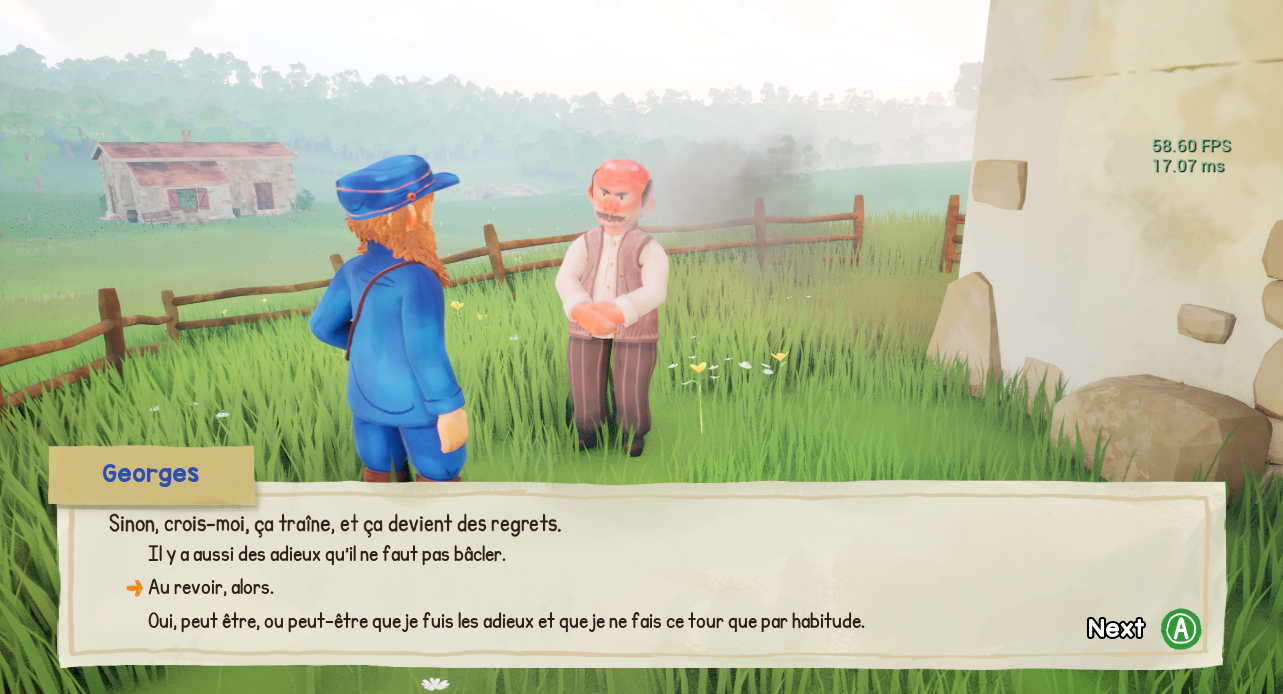 Le Dernier Courrier - Dialogue system with branching choices