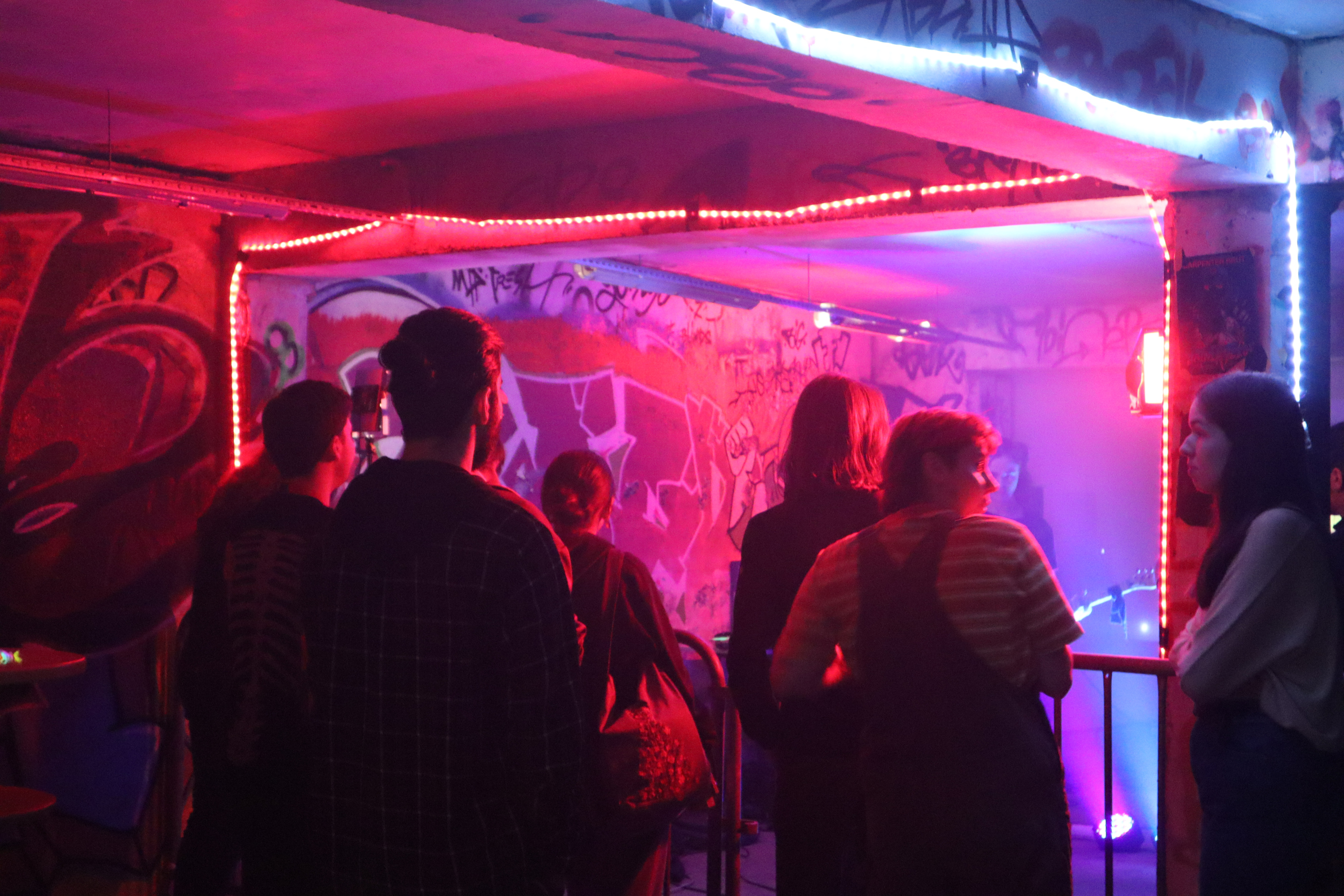 Guitar Invaders - Live performance setup with audience